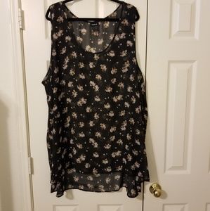 Torrid floral print chiffon hi lo tank top size 5